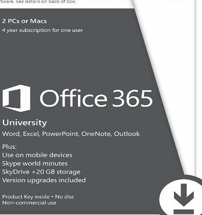Microsoft Office 365 University 4-year Subscription (Student Validation Required) [PC/Mac Download]